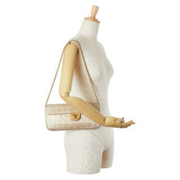 CHANEL Travel Line Chain Shoulder Bag Nylon Lambskin - Picture 9 of 9